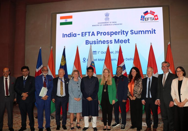 India–EFTA Trade Pact Takes Effect, $100 Billion Investment Expected